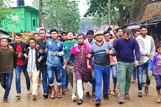 শান্তিগঞ্জে হরতাল অবরোধ সমর্থনে বিক্ষোভ মিছিল ও সভা