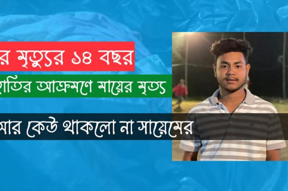 হাতির আক্রমণে মায়ের মৃত্য; আর কেউ থাকলো না সায়েমের