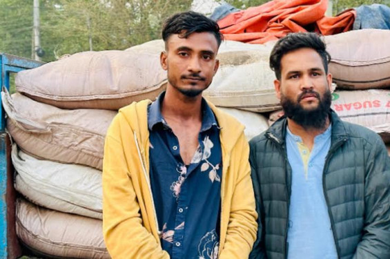 সিলেটে ভারতীয় অবৈধ চিনির বড় চালান জব্দ, আটক ২
