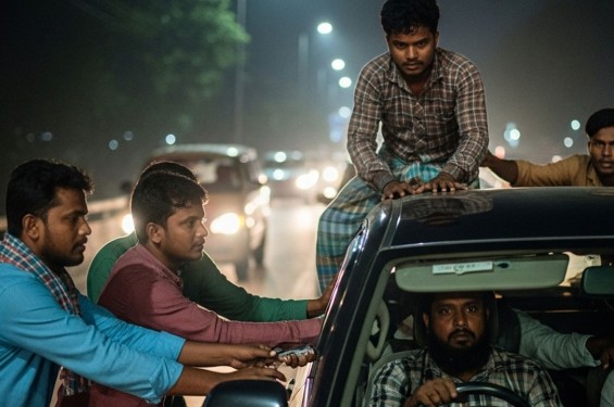 গভীর রাতে মহাসড়কে নাটকীয় ঘটনা : ডাকাতি-দুর্ঘটনা-খুন-গণপিটুনি-মৃত্যু