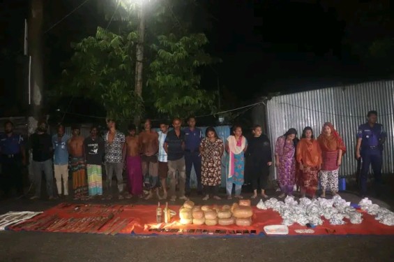 ফরিদপুরে মাদকবিরধী অভিযান , গ্রেফতার ১৫