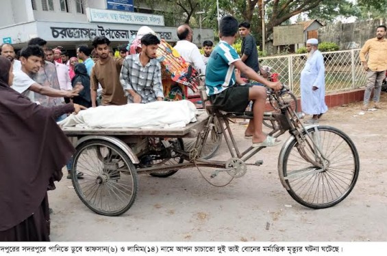ফরিদপুরে পানিতে ডুবে চাচাতো দুই ভাই বোনের মৃত্যু