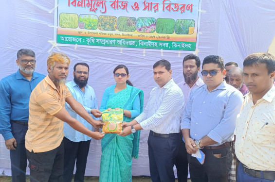 ঝিনাইদহে সাড়ে পাঁচ হাজার কৃষকের মাঝে বিনামূল্যে বীজ ও সার বিতরণ