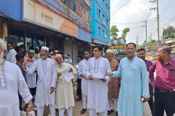 গাজীপুরে বিএনপি নেতা মুক্তিযোদ্ধা প্রফেসর ড. এম এ হাসেম চৌধুরীর গণসংযোগ