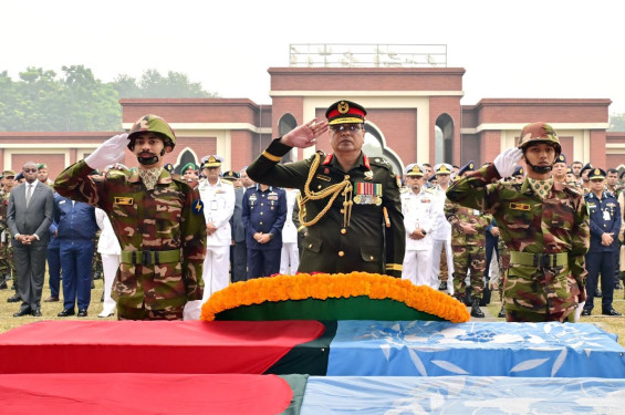 সুদানে ড্রোন হামলায় শহীদ ৬ শান্তিরক্ষীর জানাজা সম্পন্ন: রাষ্ট্রীয় মর্যাদায় শ্রদ্ধা নিবেদন