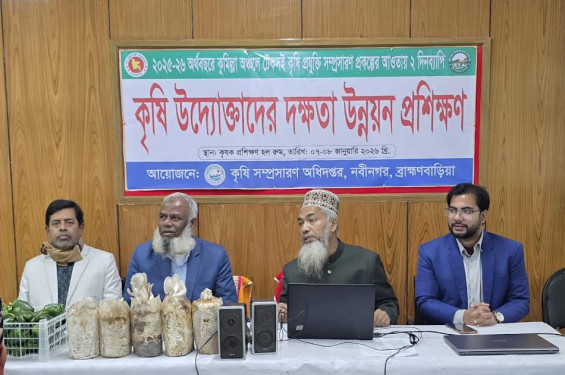 নবীনগরে আধুনিক প্রযুক্তি ও বিপণনে প্রশিক্ষণ পেলেন ৩০ কৃষি উদ্যোক্তা