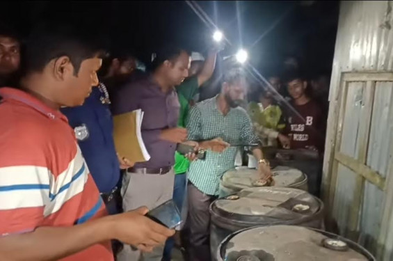 নাসিরনগরে অবৈধ ভাবে মজুদ করা পাঁচ হাজার ডিজেল জব্দ