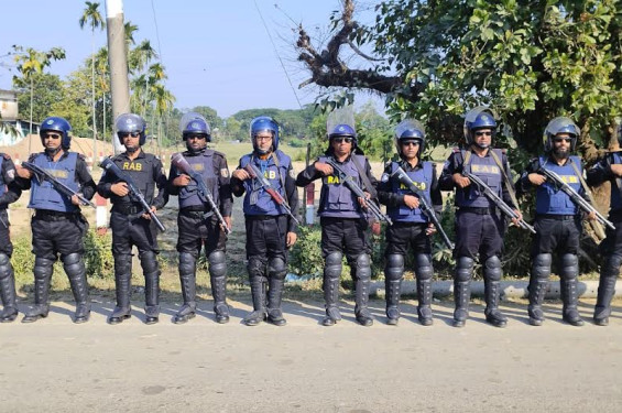 শান্তিগঞ্জে ভোটের মাঠে টহলে র‍্যাব-৯