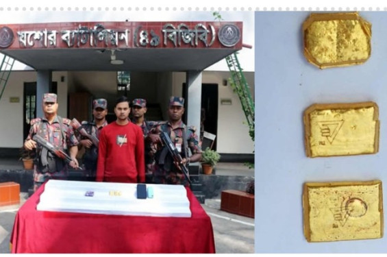 যশোরে অর্ধকোটি টাকার স্বর্ণসহ পাচারকারী আটক