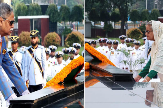 শিখা অনির্বাণে রাষ্ট্রপতি-প্রধানমন্ত্রীর শ্রদ্ধা