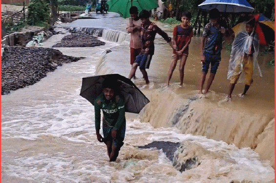 কানাইঘাটে জনজীবন বিপর্যস্ত