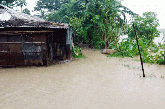 গোলাপগঞ্জে নিরাপদ আশ্রয়ে ছুটছেন মানুষ