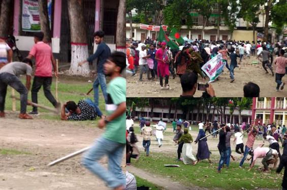ঝিনাইদহে কোটা আন্দোলনকারীদের ওপর ছাত্রলীগের হামলা, আহত ১১