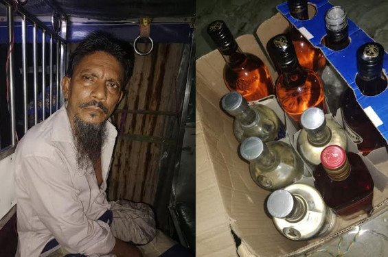 মোংলায় ২৯ বোতল বিদেশি মদসহ এক মাদক কারবারী আটক