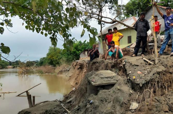 মুরাদনগরে গোমতীর নদীর পানি কমার সাথে সাথে তীব্র হচ্ছে ভাঙ্গন