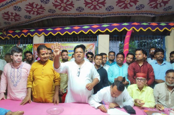 নাসিরনগর উপজেলা বিএনপির সভাপতির নেতৃত্বে উপজেলার বিভিন্ন পূজা মন্ডপ পরিদর্শন