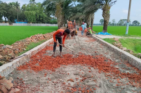 মহেশপুরে বিএডিসি খামারে আরসিসি ঢালাই রাস্তা নির্মাণে অনিয়মের অভিযোগ