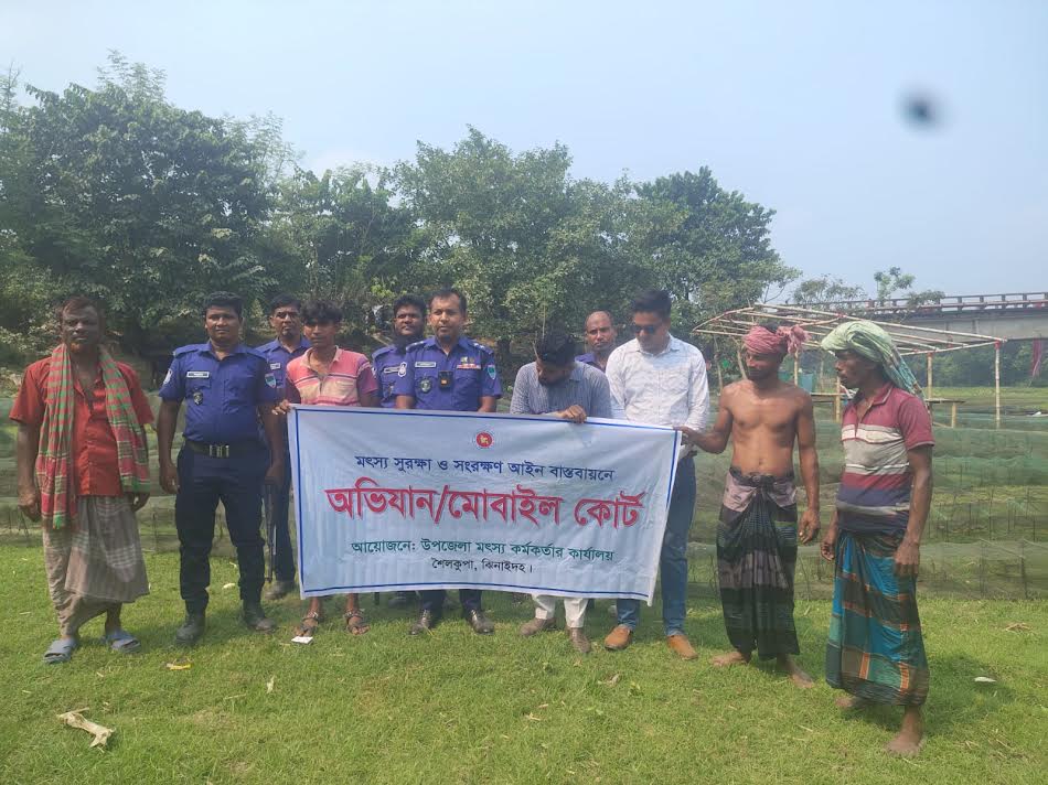 শৈলকুপায় অভিযান: ৭৭ পিস চায়না দুয়ারী জাল জব্দ