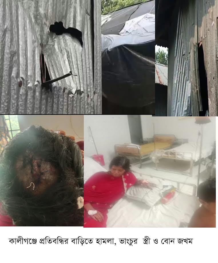 কালীগঞ্জে প্রতিবন্ধীর বাড়িতে সন্ত্রাসীদের হামলা, ভাঙচুর ও লুটপাট: লাথি মেরে অন্তঃসত্ত্বা স্ত্রীর গর্ভের সন্তান নষ্ট ও ব
