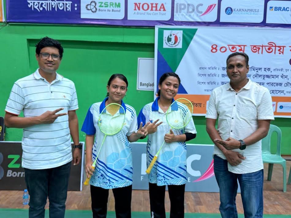 জাতীয় ব্যাডমিন্টন চ্যাম্পিয়নশিপে নোবিপ্রবির দুই ছাত্রীর সাফল্য