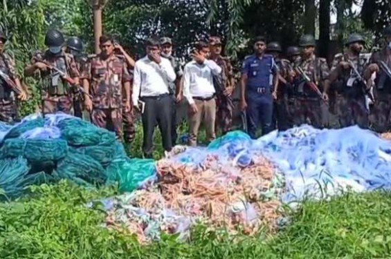 কালীগঞ্জে অবৈধ কারেন্ট জাল আটক করে পুড়িয়ে ধ্বংস ৭ টি প্রতিষ্টানে ৪৪ হাজার টাকা জরিমানা