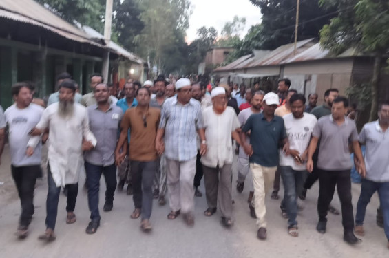 জেলা বিএনপি’র সম্মেলন সফল করতে সরিষাবাড়ীতে স্বাগত মিছিল