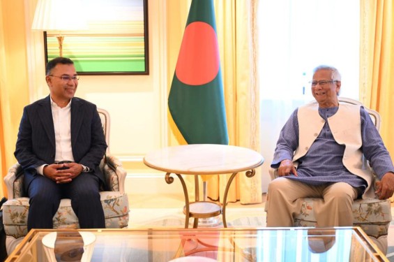ড. ইউনূসের সঙ্গে তারেক রহমানের বৈঠক শুরু