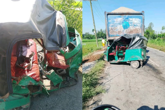 বগুড়ায় অটোরিকশায় ট্রাকের ধাক্কা, বাবা-ছেলেসহ নিহত ৩