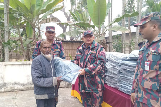 কমলগঞ্জে শীতার্ত মানুষের পাশে বিজিবি