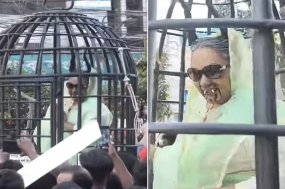 বিএনপির শোভাযাত্রায় ‘আয়নাঘরে বন্দি শেখ হাসিনা’