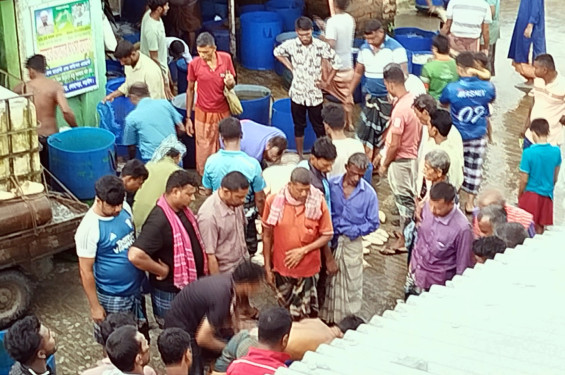 লোহাগড়ায় মাছের আড়ত থেকে ২০ লক্ষাধিক টাকা আদায়ের অভিযোগ, আতঙ্কে ব্যবসায়ীরা