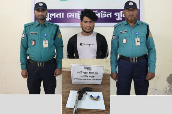 খুলনায় “অপারেশন ডেভিল হান্টে” অস্ত্র ও গুলিসহ গ্রেফতার ১