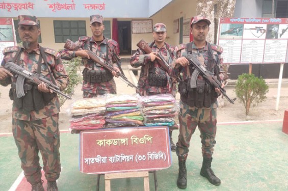 সাতক্ষীরা সীমান্তে গত এক মাসে প্রায় সাড়ে ৭ কোটি টাকার ভারতীয় মালামাল জব্দ