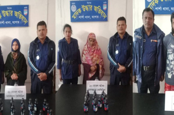 যশোরের শার্শায় পৃথক অভিযানে ৩ মাদক ব্যবসায়ী আটক