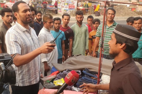 গাজীপুরে মহাসড়কের দু’পাশ হকারদের দখলে, উচ্ছেদ করলেন পুলিশ