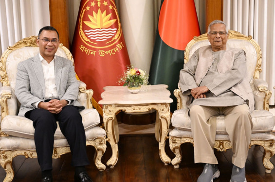 প্রধান উপদেষ্টার সঙ্গে প্রায় ২ ঘণ্টা সাক্ষাৎ তারেক রহমানের