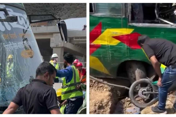 থার্ড টার্মিনালের বাউন্ডারি ভেঙে ঢুকে গেল বাস, প্রকৌশলী নিহত