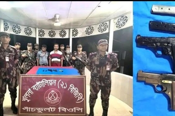 যশোরের শার্শা উপজেলায় দুটি নাইন এমএম পিস্তলসহ আটক ২
