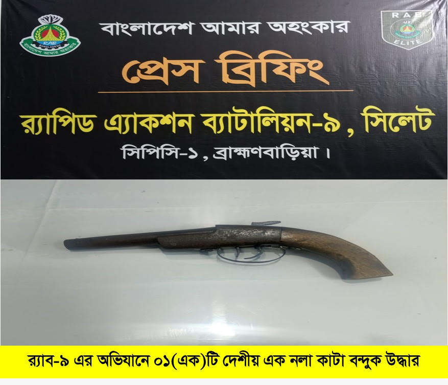 বিজয়নগরে একনলা বন্দুকসহ যুবক গ্রেপ্তার