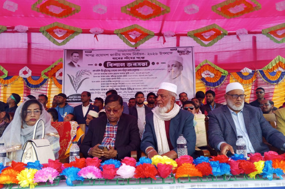 বাউফলে বিএনপির নির্বাচনী জনসভা: নেতাকর্মীদের ঢল