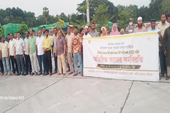 অতিরিক্ত ভাতা চালুর দাবিতে বেনাপোল স্থলবন্দরে কর্মকর্তা-কর্মচারীদের কর্মবিরতি
