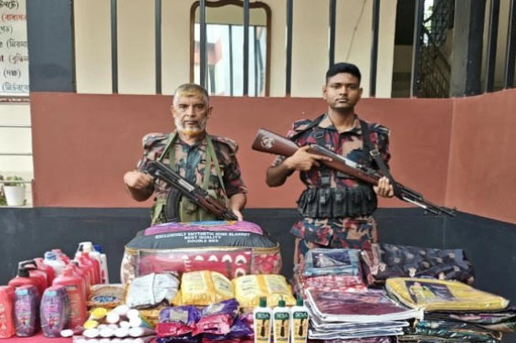 বেনাপোলে বিজিবির অভিযানে ২০ কেজি গাঁজাসহ সাড়ে ৫ লাখ টাকার মালামাল জব্দ