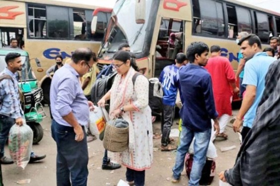 রাজধানী ছাড়তে শুরু করছে ঘরমুখো মানুষ