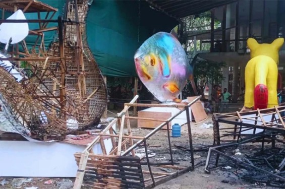 চারুকলায় ফ্যাসিস্টের মোটিফে আগুন ‘রহস্যজনক’, সিসি ফুটেজ ধরে তদন্ত